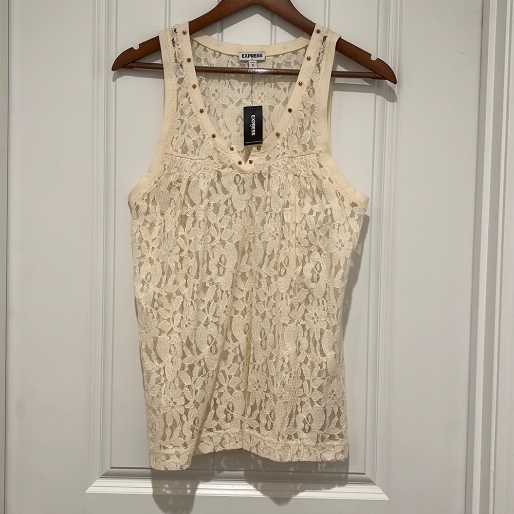 Express: Lace Tank Stud Embellishment